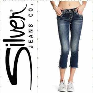 Silver Jeans Women's Dark Blue Capri Bootcut Jeans